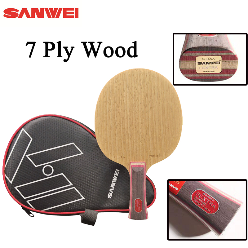 Tennis Racket - 新しいSANWEI FEXTRA 7卓球ブレード7枚合板リムバ・アユスウッドプロフェッショナルピンポンラケットバットパドルクイックアタック＆ループ