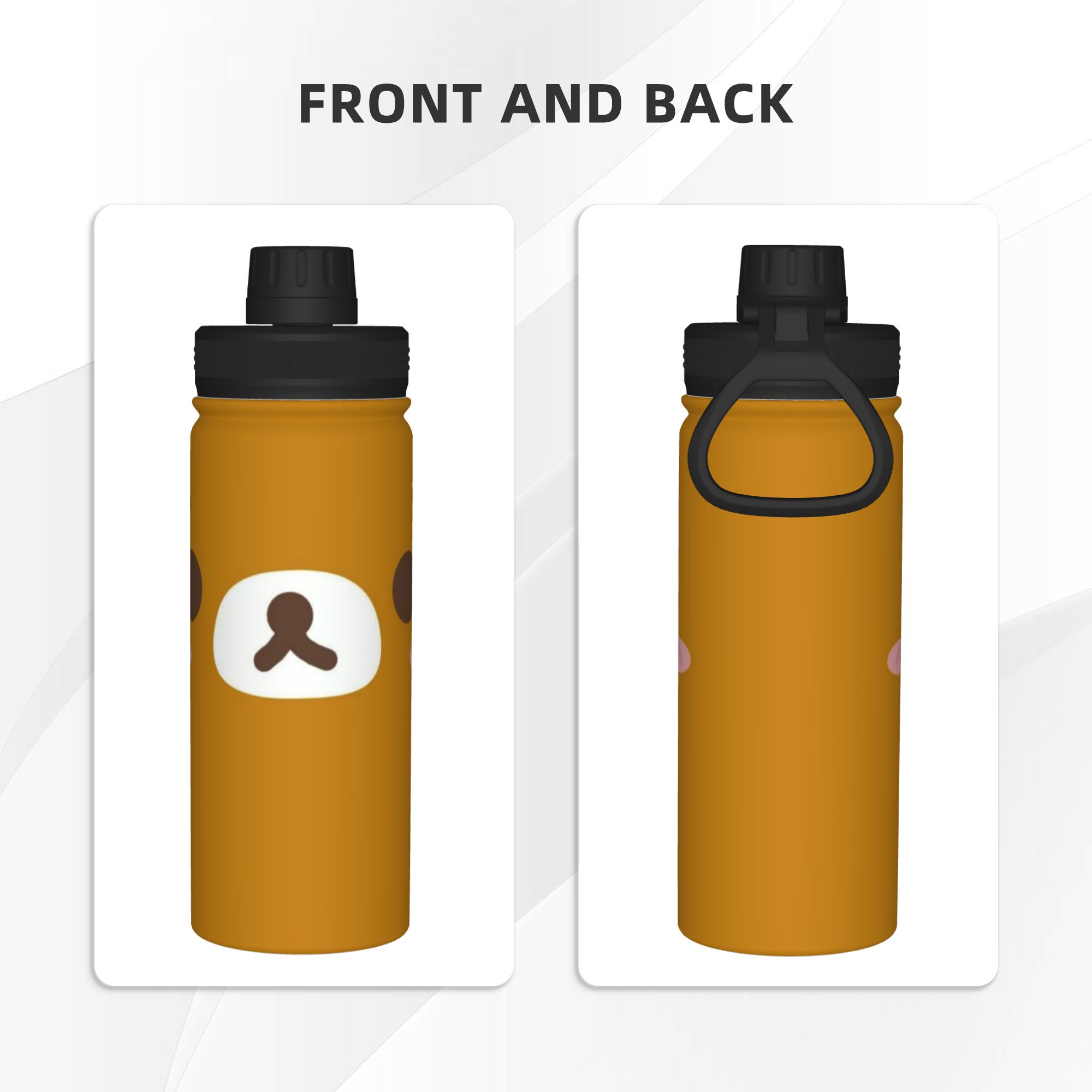漫画のクマ「リラックマ」デザインの18オンス容量の保温ボトル - Sports Water Bottle Insulated のレビューと価格