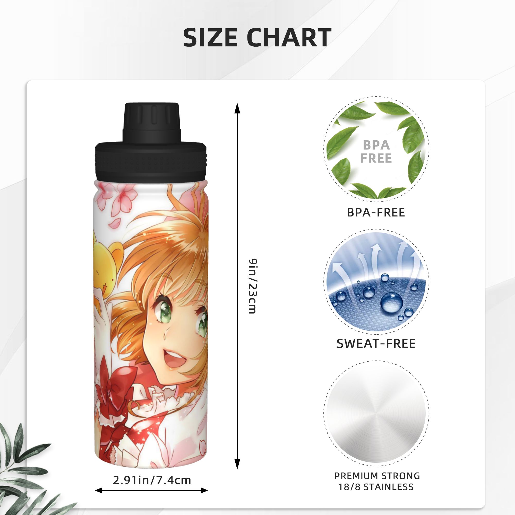 カードキャプターさくらのアニメをモチーフにした、18オンスの - Sports Water Bottle Insulated のレビューと価格