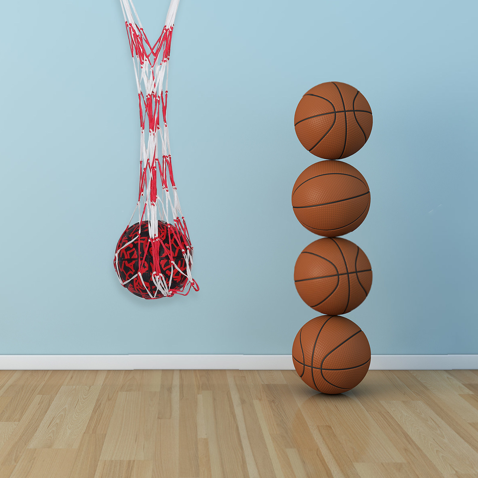 メッシュ素材のスポーツボールバッグ。持ち運び可能なバスケット - Gym Ball のレビューと価格