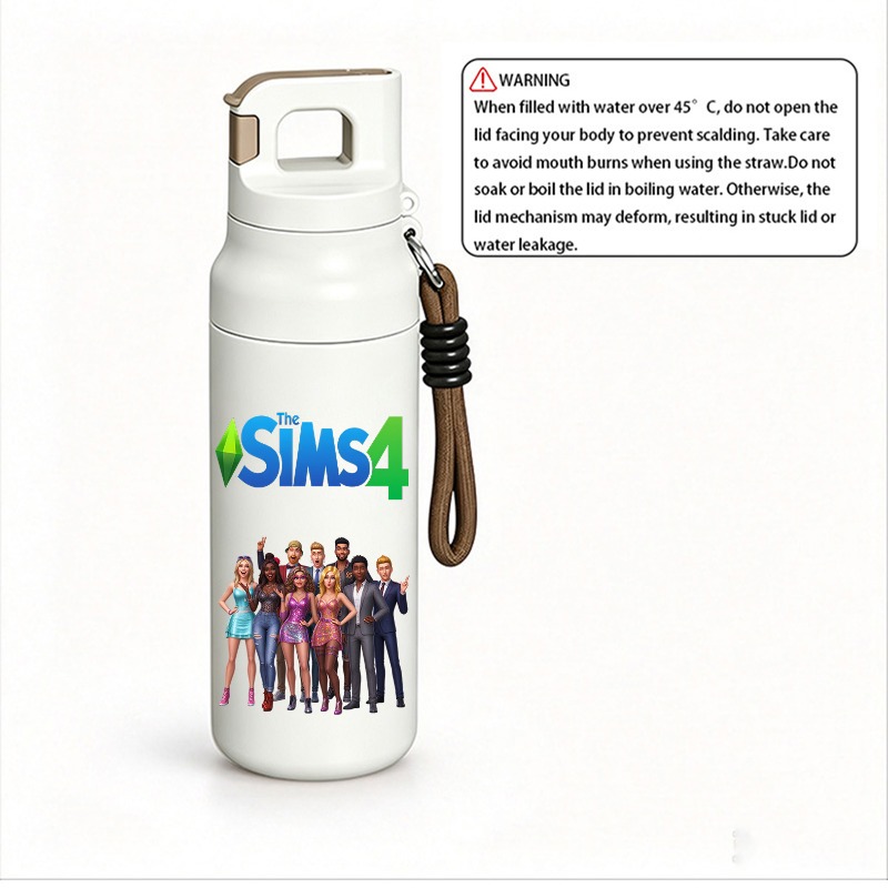 「ザ・シムズ4」シリーズの断熱水筒。ステンレス製で、フリップ - Sports Water Bottle Insulated のレビューと価格