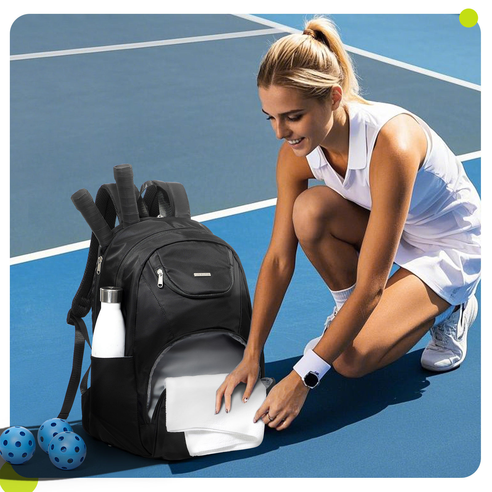 テニスバッグ テニスバックパック 2ラケット用 女性男性用  - Tennis Racket のレビューと価格