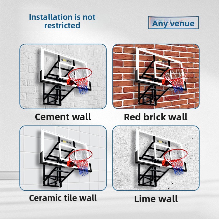 壁掛け式バスケットボールゴール。高さ調節可能。屋内トレーニン - Basketball Hoop のレビューと価格