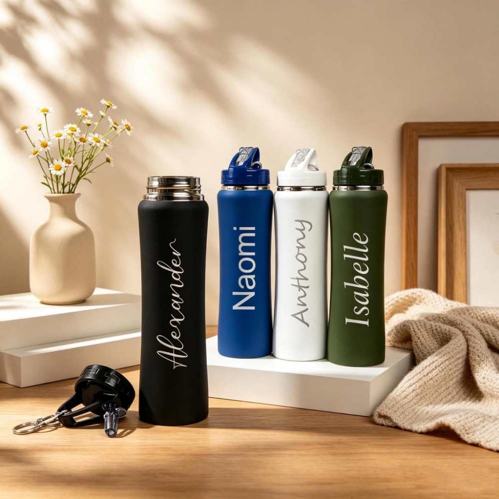 1. 名前入りサッカー柄ステンレス製水筒（ストロー付き）、パ - Sports Water Bottle Insulated のレビューと価格
